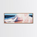 Ocean Wave, Coastal Splash, Beach House Wall Art, Framed Canvas Print, Serene Seascape, Blue Aesthetic, Nautical Home Decor