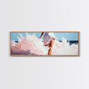 Woman in Waves, Coastal Elegance, Romantic Beach Art, Canvas Print, Ocean Aesthetic, Dreamy Home Decor, Living Room Wall Art