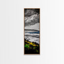 Coastal Horizon, Abstract Seascape Painting, Beach Wall Art, Framed Canvas Print, Office Decor, Ocean Waves Artwork, Living Room Art