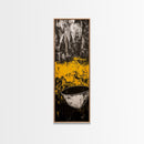 Abstract Yellow, Bold Modern Art, Textured Expressionist, High Contrast Decor, Contemporary Wall Accent, Framed Canvas Print