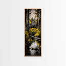 Forest Reflection, Nature Landscape, Wildlife Art, Rustic Cabin Wall Art, Woodland Scene, Canvas Print, Autumn Decor, Moody Atmosphere