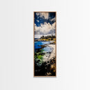 Coastal View, Ocean Serenity, Beach Scene, Tranquil Art, Framed Canvas Print, Living Room Wall Art, Seascape Painting, Nautical Home Decor