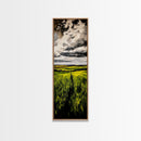 Rolling Fields, Green Landscape Painting, Farmhouse Wall Art, Nature Artwork, Rustic Home Decor, Country Living Room Art, Canvas Print