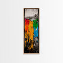 Colorful Abstract Landscape, Mountain Wall Art, Bright Textured Painting, Bold Statement Art, Living Room Decor, Framed Canvas Print