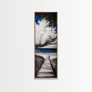 Boardwalk Beach Art, Ocean Landscape Painting, Seaside Home Decor, Modern Coastal Design, Nautical Wall Print, Canvas Print