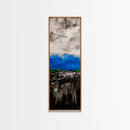 Mountain Horizon, Moody Landscape, Blue Sky Art, Framed Canvas Print, Abstract Nature, Minimalist Decor, Modern Wall Art, Office Decor