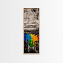 Rainbow Reflection, Colorful Landscape, Abstract Painting, Framed Canvas Print, Modern Wall Art, Office Decor, Unique Gift