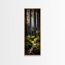 Forest Path, Sunlit Trees, Nature Painting, Framed Canvas Print, Woodland Decor, Cozy Cabin Art, Autumn Vibes, Entryway Artwork