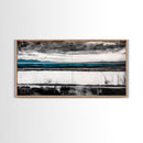 Moody Seascape, Minimalist Painting, Black and White Ocean, Framed Canvas Print, Contemporary Wall Art, Modern Coastal Home Decor