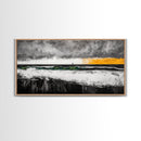 Storm Lighthouse, Ocean, Waves, Framed Canvas Print, Moody Coastal Art, Nautical Wall Decor, Minimalist Beach Art, Dramatic Seascape Art