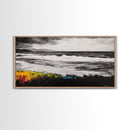 Moody Seascape, Coastal Waves, Black and White Art, Canvas Print, Beach House Decor, Modern Minimalist Wall Art, Office Wall Decor