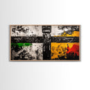 Tribal Totem Art, Black White Painting, Bold Statement Decor, Ethnic Wall Art, Framed Canvas Print, Modern Living Room Accent