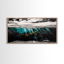 Underwater View, Ocean Depths, Abstract Seascape, Coastal Home Decor, Blue Water Art, Framed Canvas Print, Living Room Wall Art, Unique Art