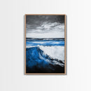 Ocean Wave, Beach Wall Art, Coastal Decor, Nautical Art, Large Wall Art, Blue Abstract, Modern Art, Living Room Decor, Framed Canvas Print