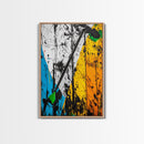 Abstract Dart, Modern Wall Art, Graffiti Style, Bold Colors, Urban Art Decor, Unique Home Aesthetic, Framed Canvas Print