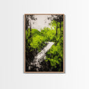 Greenery Path, Enchanted Forest, Nature Trail, Framed Canvas Print, Boho Wall Art, Botanical Home Decor, Living Room Artwork, Cozy Aesthetic