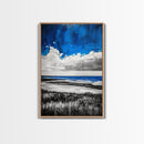 Blue Ocean, Coastal Wall Art, Beach House Decor, Minimalist Landscape, Nautical Aesthetic, Living Room Canvas Print, Ocean Lover Gift