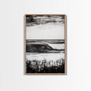 Black White Waves, Ocean Wall Art, Minimalist Coastal, Framed Canvas Print, Beach House Decor, Monochrome Seascape, Surfer Gift