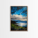 Mountain Lake Art, Nature Print, Landscape Decor, Tranquil Water View, Living Room Wall Art, Cabin Aesthetic, Framed Canvas Print