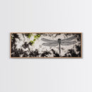 Dragonfly Sketch, Monochrome Nature, Canvas Print, Modern Wall Art, Minimalist Decor, Botanical Illustration, Bedroom Artwork