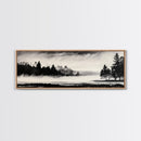 Foggy Forest, Minimalist Landscape, Nature Lover Wall Art, Framed Canvas Print, Calm and Serene Decor, Woodland Theme, Cozy Home Art