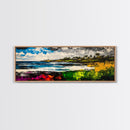 Abstract Landscape, Black White Green, Minimalist Art, Modern Wall Decor, Framed Canvas Print, Nature Inspired, Large Statement Art