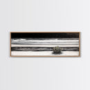 Black and White Seascape, Coastal Wall Art, Minimalist Ocean Art, Modern Beach Decor, Framed Canvas Print, Bedroom Art, Monochrome Landscape