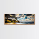 Beach Escape, Cliffside Home, Coastal Scene, Canvas Print, Ocean Landscape, Beach House Art, Nautical Decor, Living Room Artwork