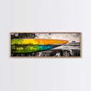 Abstract Surfboard, Bold Colors, Beach House Art, Framed Canvas Print, Tropical Wall Art, Coastal Decor, Boho Vibes, Surfing Gift