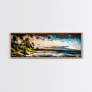 Surfer, Tropical Beach, Ocean, Sunset, Framed Canvas Print, Large Wall Art, Coastal Decor, Beach House, Modern Art, Living Room Wall Art