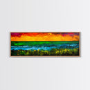 Vibrant, Ocean Sunset, Abstract, Beach, Canvas Print, Colorful Wall Art, Living Room Decor, Coastal Landscape, Modern Art, Large Wall Art
