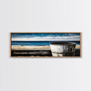 Beach Barrel, Nautical Wall Art, Coastal Home Decor, Canvas Print, Ocean Blue Wall Art, Rustic Seaside, Living Room Decor, Beach House Art