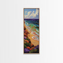 Coastal Waves, Beach Shoreline, Ocean Nature Art, Bright Summer Seascape, Nautical Bathroom Decor, Canvas Print