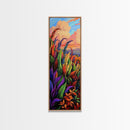 Leaves Sunset, Fall, Nature, Canvas Print, Autumn Wall Art, Colorful Landscape Decor, Cozy Living Room Accent, Botanical Fall Painting