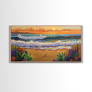 Ocean Sunset, Waves, Coastal, Canvas Print, ocean waves at sunset, Coastal Wall Art, vibrant seascape decor, beach house art