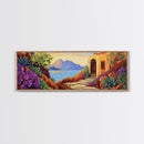 Adobe House View, Desert Coastal Path, Southwest Landscape, Mountain Ocean Art, Canvas Print, Kitchen Wall Art, Warm Boho Style