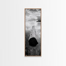 Driftwood Focus, Tranquil Waters, Lake Serenity, Canvas Print, Modern nature wall art, Neutral decor, Calm lakehouse bedroom piece
