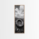 Tidepool Relic, Seaside Ruins, Moody Beach Scene, Framed Canvas Print, Coastal Bathroom Art, Ocean Inspired Decor, Surreal Photography