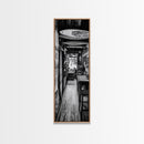 Surfboard Shop Hallway, Rustic Surf Decor, Beach Lifestyle Print, Framed Canvas Print, Man Cave Wall Art, Coastal Boho Vibes, Cabin Wall Art