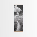 Countryside Trail View, Open Prairie Path, Farmhouse Nature, Framed Canvas Print, Entryway or Rustic Living Room Art, Beach House Decor