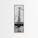Rusted Anchor, Beach Texture, Metal Detail, Framed Canvas Print, Industrial Coastal Wall Art, Nautical Bathroom Print, Office Decor