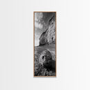 Seaside Cliffs, Coastal Rock, Rugged Beauty, Framed Canvas Print, Nature Wall Art, Rustic Beach Decor, Boho Vibe, Earthy Textures