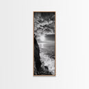 Cliff Edge, Ocean Breeze, Golden Hour, Scenic Overlook, Framed Canvas Print, Landscape Photography, Hallway Wall Art, Boho Style