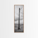 Utility Pole, Coastal Wires, Industrial Sky, Power Lines, Framed Canvas Print, Minimalist Photography, Loft Wall Art, Urban Decor