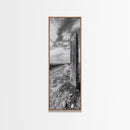 Trail Marker, Countryside Path, Rustic Journey, Canvas Print, Outdoor Adventure Wall Art, Neutral Fall Decor, Minimalist Hallway Art
