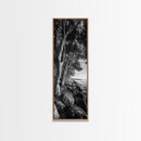 Riverside Trees, Rocky Shore, Natural Light, Canvas Print, Tranquil Forest Photography, Boho Nature Decor, Living Room Wall Art