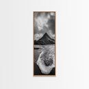 Dramatic Seaside Peak, Coastal Mountain Wall Art, Black Beach Photography, Bold Nature Decor, Canvas Print, Living Room Art