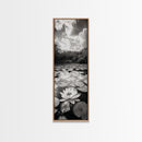 Water Lily Pond, Serene Botanical Art, Peaceful Garden Wall Decor, Zen Nature Print, Spa or Bedroom Accent, Framed Canvas Print
