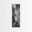 Canyon Stream, Desert Serenity, Nature Escape, Earth Tones, Calm Mood, Framed Canvas Print, Bedroom Wall Art, Minimalist Landscape Art