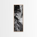 Coastal Tree, Ocean Horizon, Windswept Shore, Nature Calm, Moody Sky, Framed Canvas Print, Office Wall Art, Coastal Rustic Aesthetic